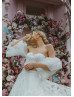 Two Piece Ivory Lace Tulle Floral Wedding Dress